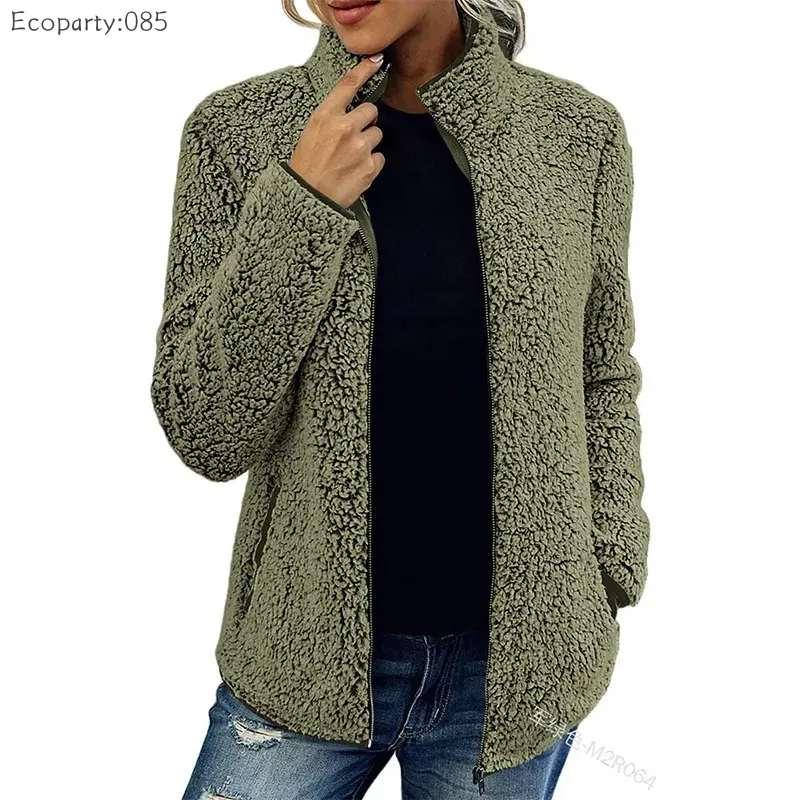 Manteaux chauds pour femmes, mode décontractée, fermeture éclair manches longues, col montant en velours bulle, sweat-shirt de couleur unie pour unisexe, automne hiver