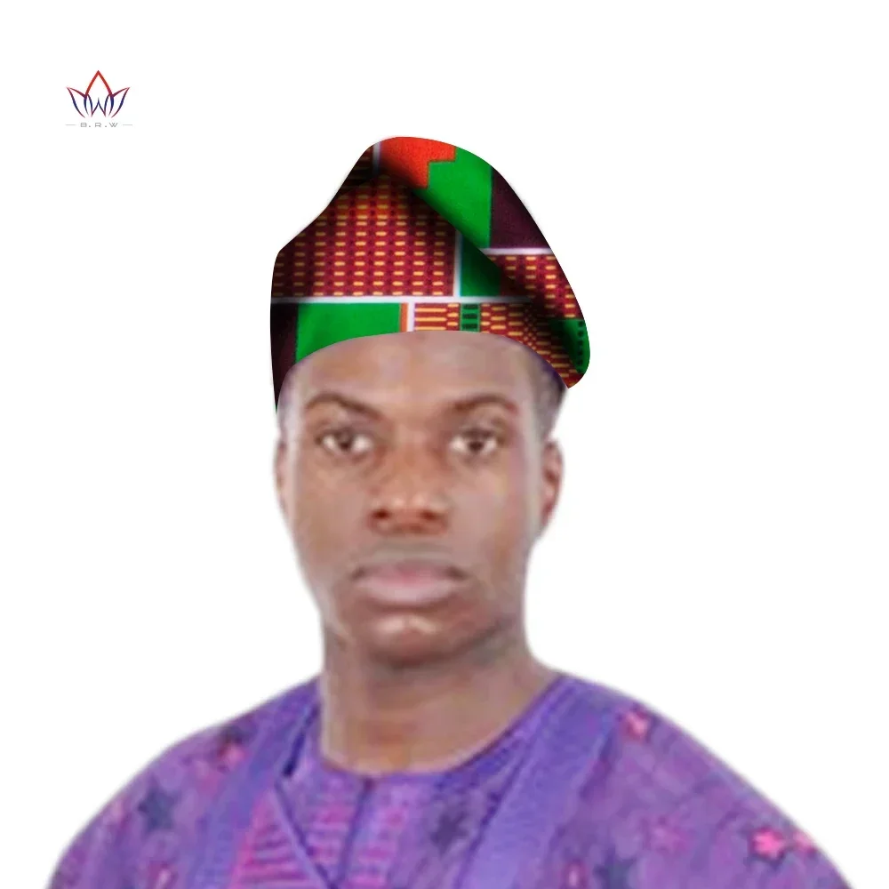 Casquette traditionnelle pour hommes africains, chapeau imprimé Bazin Riche, chapeau enveloppant, accessoires de tête de fête décontractés, wyb780