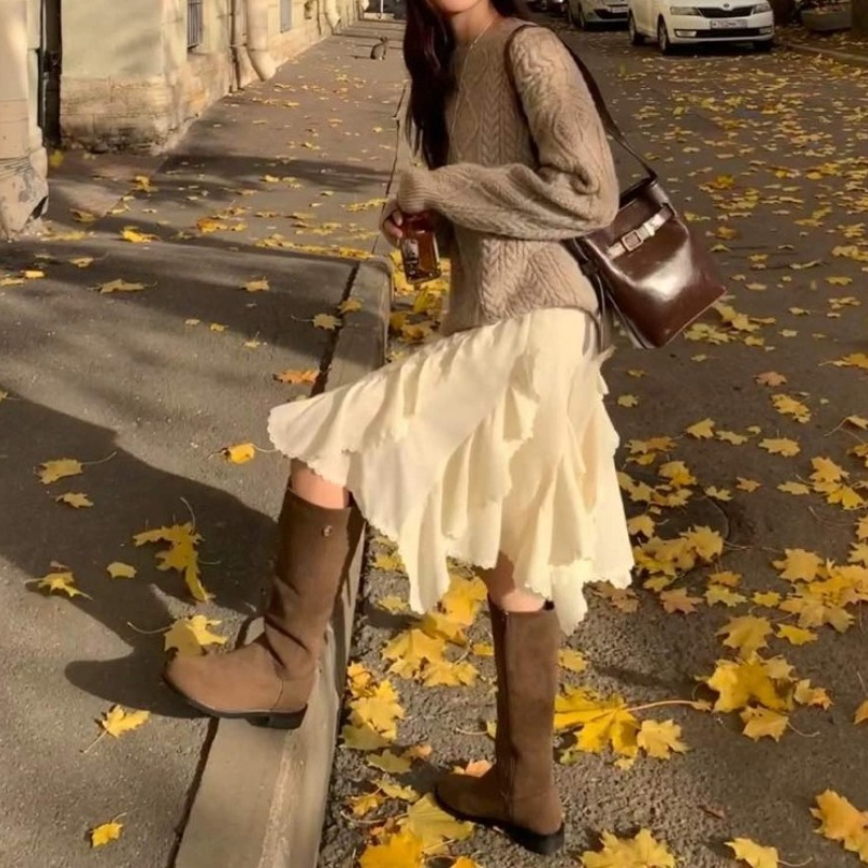 Deeptown Style coréen doux Tulle jupe femmes Fairycore élégant dentelle à volants jupes Vintage irrégulière Streetwear couches jupes