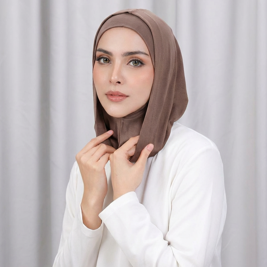 Bonnet Hijab Instant Double Couche pour Femmes Musulmanes, Bonnet Intérieur Ramadan, Turban Élastique, Bandana, Capuche et Bandeau Assorti