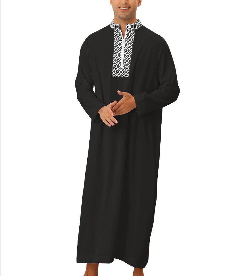Hommes Eid longue Robe Jubba Thobe Abaya Dishdasha saoudien musulman Islam Caftan Abayas fermeture éclair dubaï caftan prière Ramadan maroc