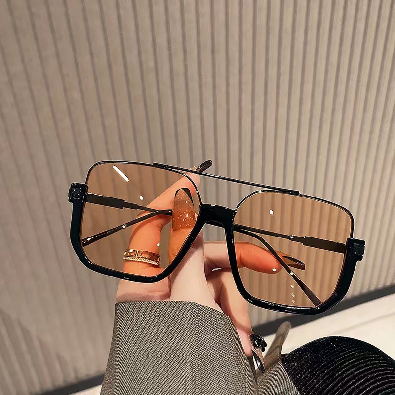 Lunettes de soleil Vintage surdimensionnées pour hommes et femmes, nuances carrées, tendance, Design de marque populaire, UV400