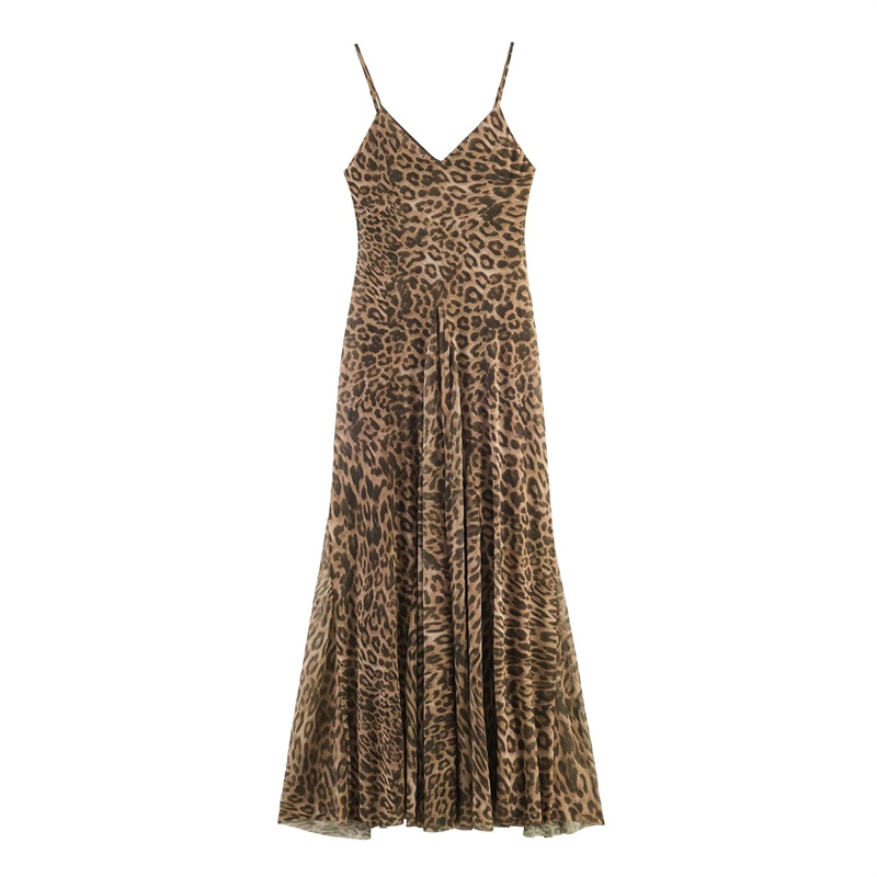 Nouvelle Robe Femme 2026 en Satin et Maille à Imprimé Animal – Tendance, Polyvalente, Élégante et Gracieuse, Idéale pour une Ambiance Décontractée de Vacances