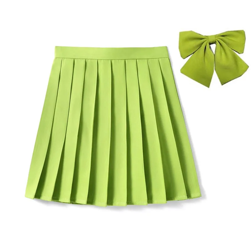 XS-5XL femmes jupe plissée avec cravate noeud papillon Harajuku Preppy Mini uniformes scolaires japonais filles été Kawaii jupe courte fille