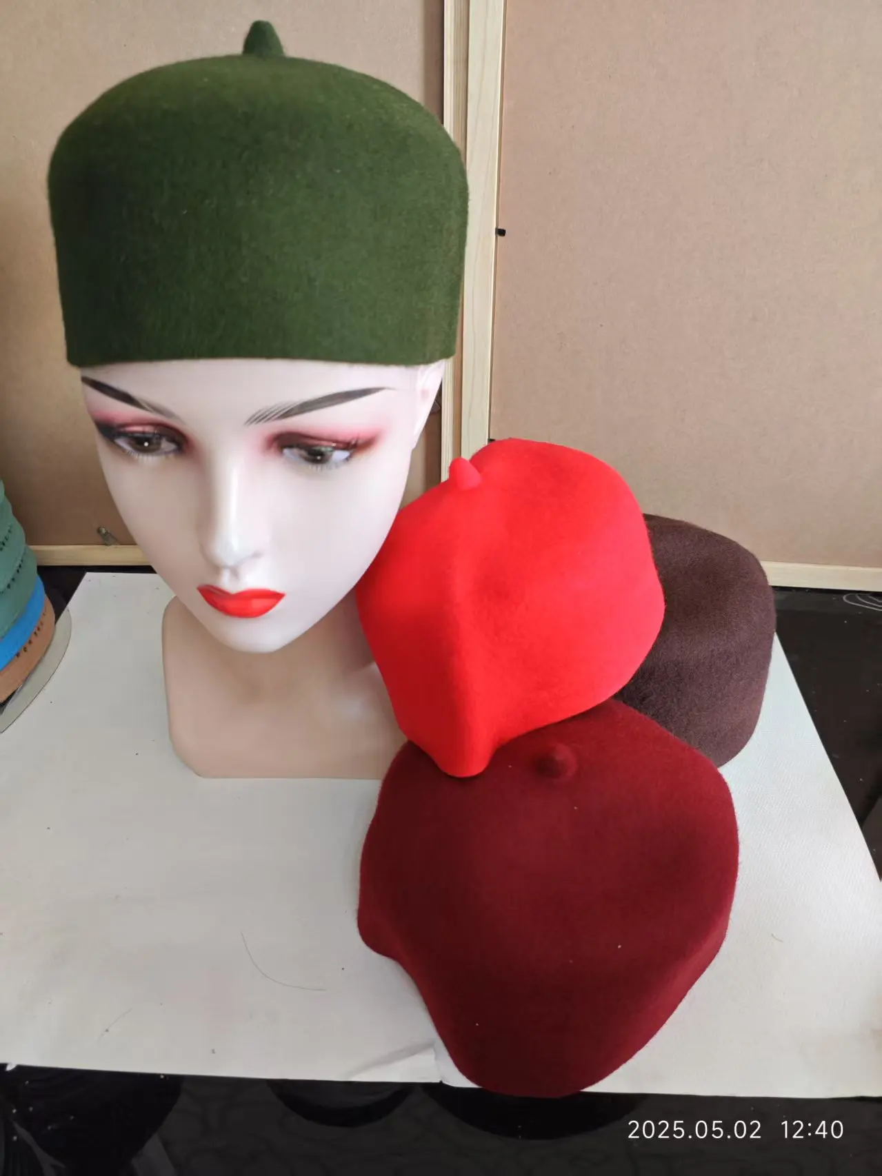 Chapeaux de prière Eid Ramadan pour hommes musulmans, feutre de laine, mode marron rouge Kufi Hijab, béret fait à la main, chapeau élégant printemps hiver