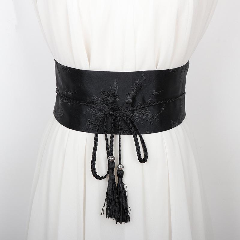 Ceinture élégante pour femme avec nœud brodé floral vintage pour un look stylé