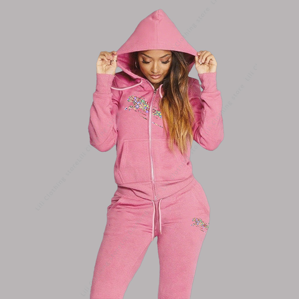 Survêtement femme sweat à capuche esthétique sweats pantalons de survêtement 2 pièces ensemble cardigan à fermeture éclair haute qualité vêtements de sport femme pantalons ensembles