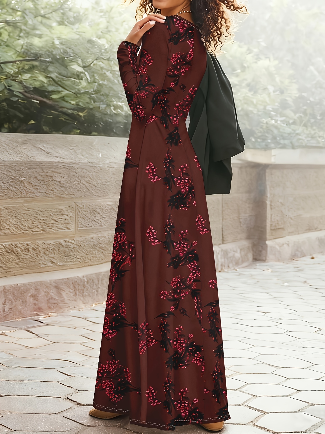 Robe pour femme à imprimé floral, style décontracté, design imprimé