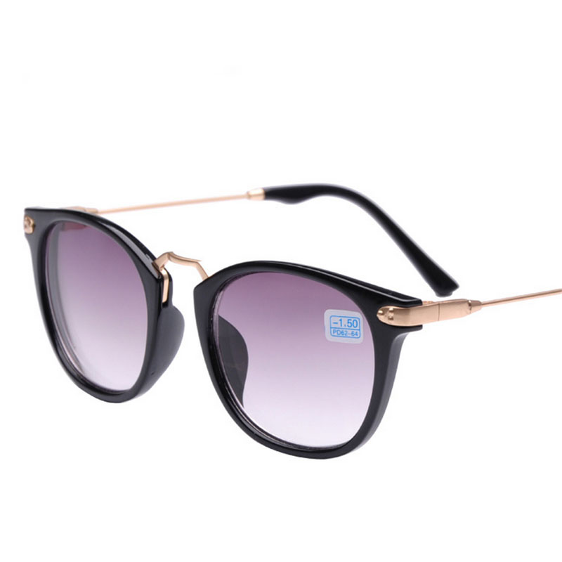 Lunettes de soleil ovales pour myopie, avec degrés, jambes métalliques à la mode, lunettes à courte vue, dioptrie-1.0 -1.5 -2.0 -2.5 -3.0 -3.5 -4.0