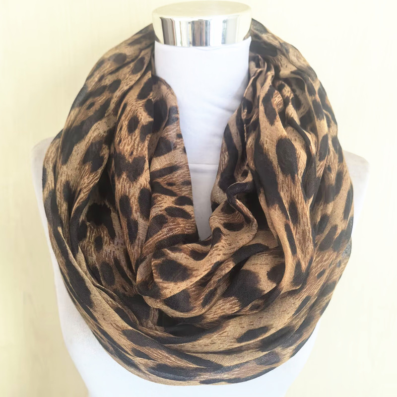 Mode imprimé léopard infini écharpe pour femmes doux chaud respirant foulard foulards musulmans Hijab boucle châle enveloppement foulard