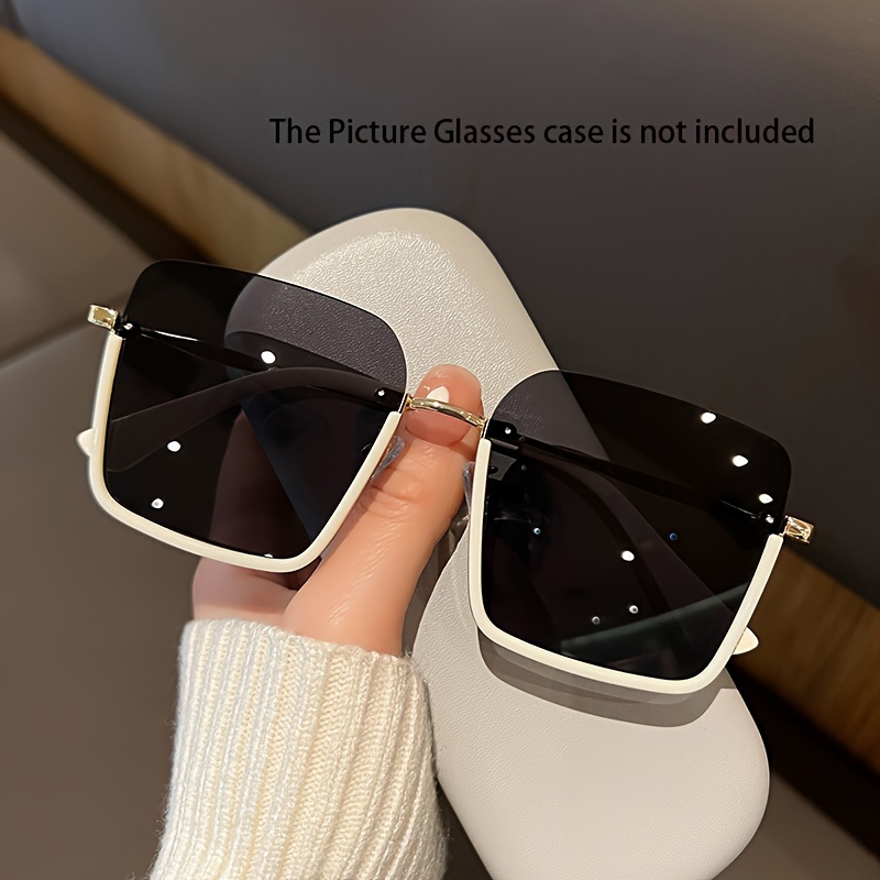 Lunettes élégantes pour femmes, noires, demi-montures, à la mode - résistantes aux UV, monture en métal, parfaites pour la mode et l'exploration en plein air