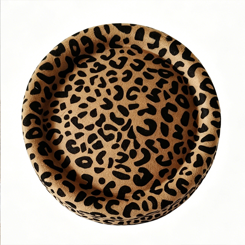 Chapeau d'hôtesse en polyester à imprimé léopard, béret élégant pour femme, mini-chapeau rétro français, chapeau pillbox