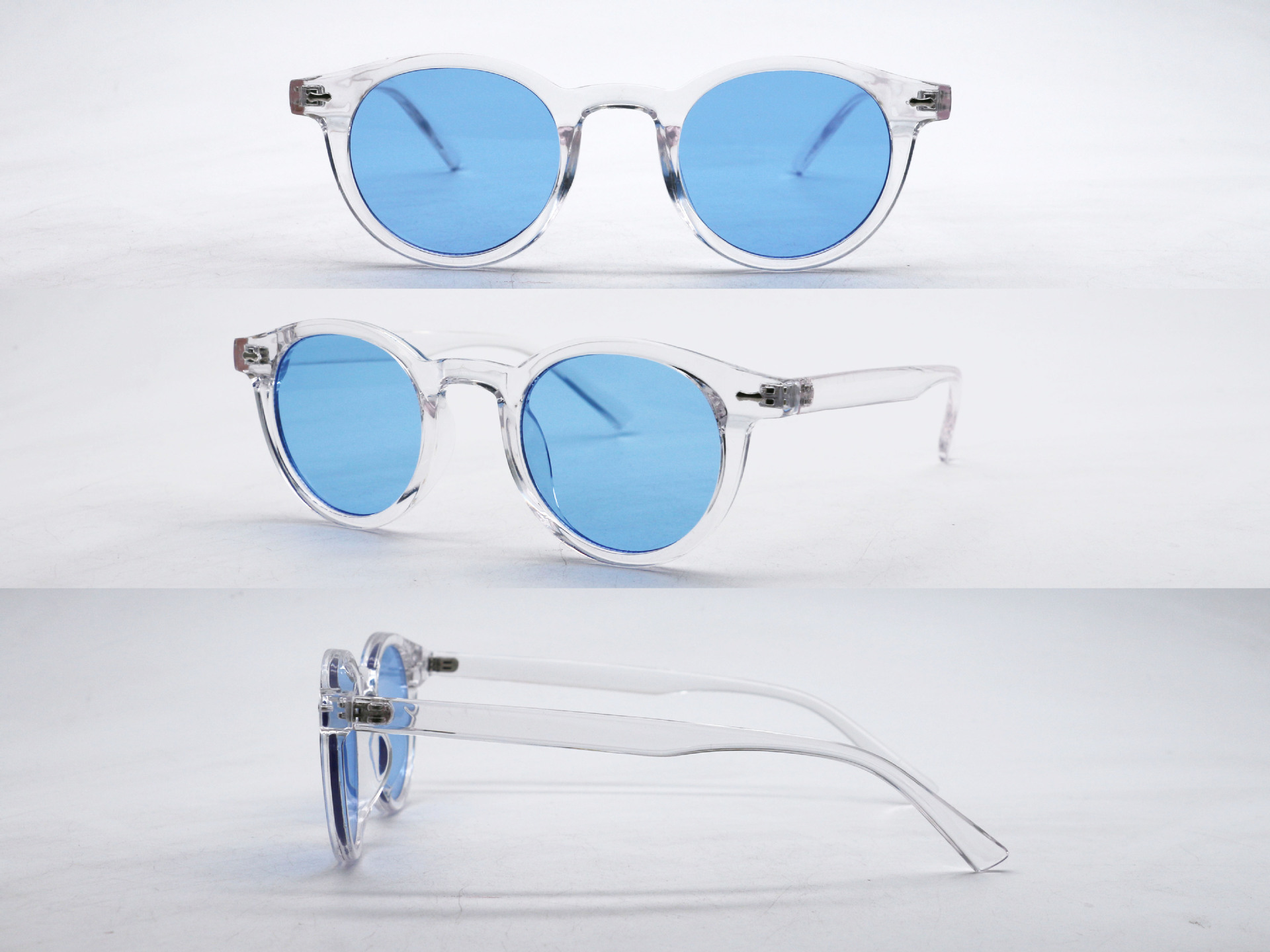 Nouvelles lunettes de soleil rondes vintage pour hommes et femmes, de luxe, avec rivets, anti-reflets, petites lunettes dégradées, pour le voyage