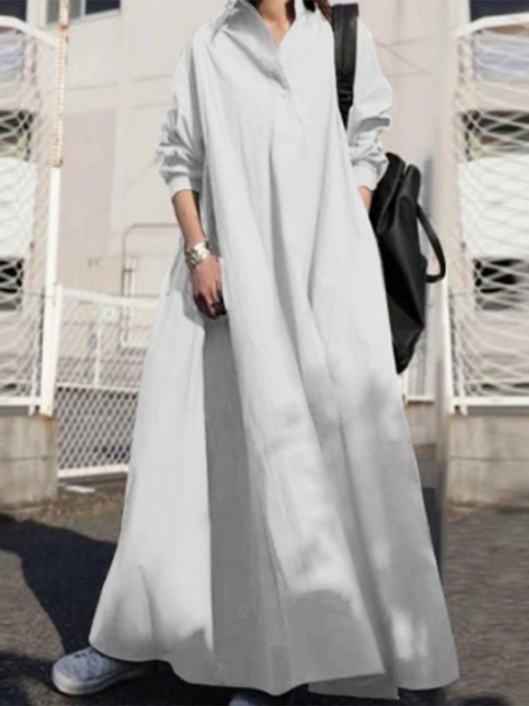 Robe ample décontractée pour femmes, mode solide, manches longues, pull, robes de vacances, bureau, vêtements de printemps