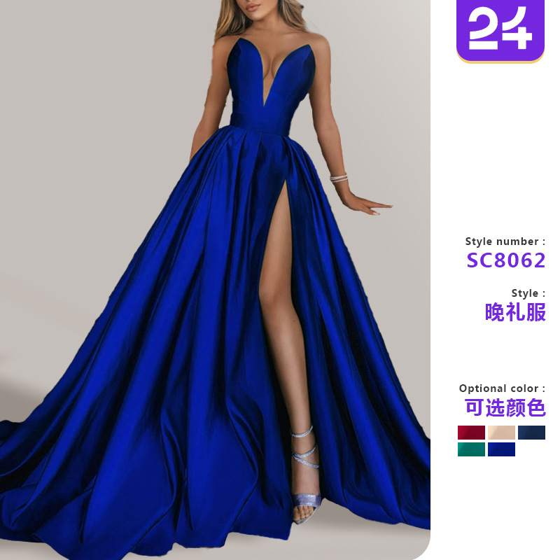 Robes pour femmes 2026 – Nouvelle collection automne, sexy, sans manches, épaules dénudées, col en V profond, fente longue, robe de mariée, vêtements pour femmes, vestidos