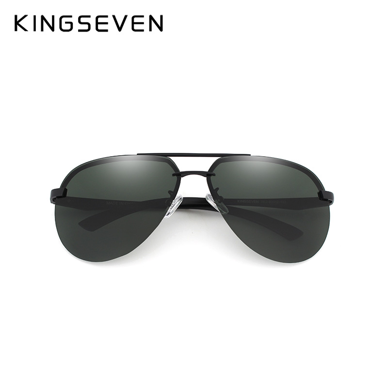 KINGSEVEN 2024 aluminium magnésium polarisé lentille sans monture lunettes de soleil pour hommes haute définition rétro lunettes pour femme Sports de plein air