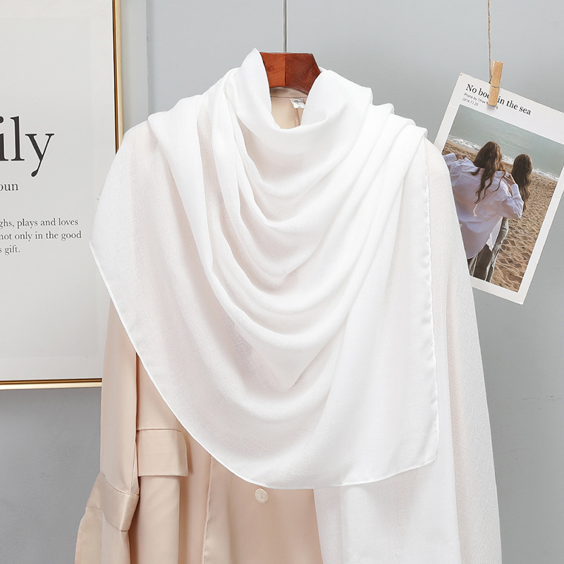 Écharpe en coton uni pour femmes, écharpe chaude d'hiver en lin avec pompon, Pashmina, Hijab, châles pour dames, Bandana féminin, nouveau