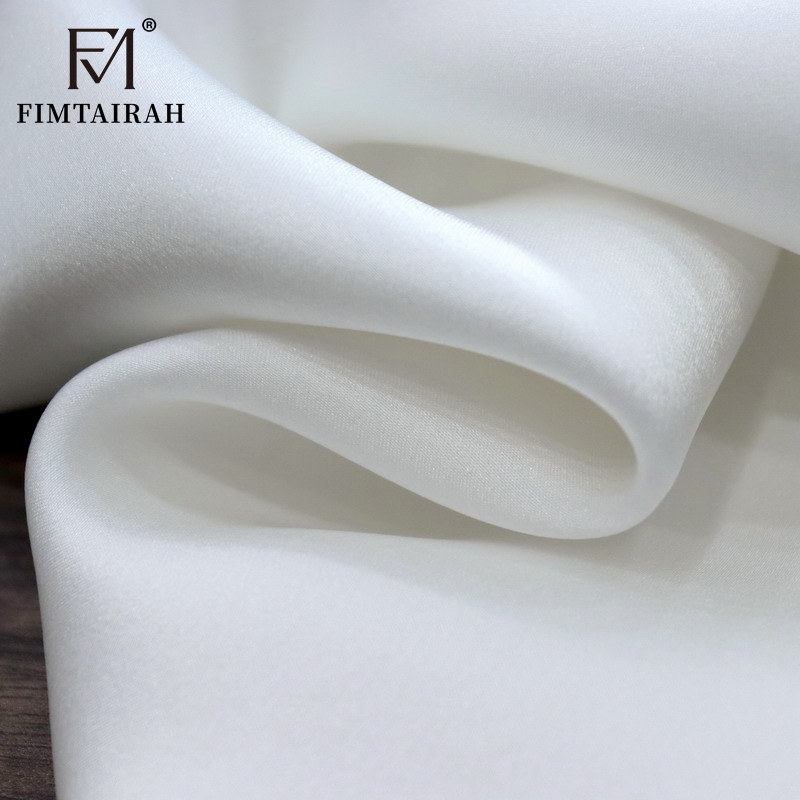 Fimtairah couleur unie Pure soie crêpe Satin longue écharpe pour les femmes élégant printemps automne longue écharpe en soie épaissir 18mm