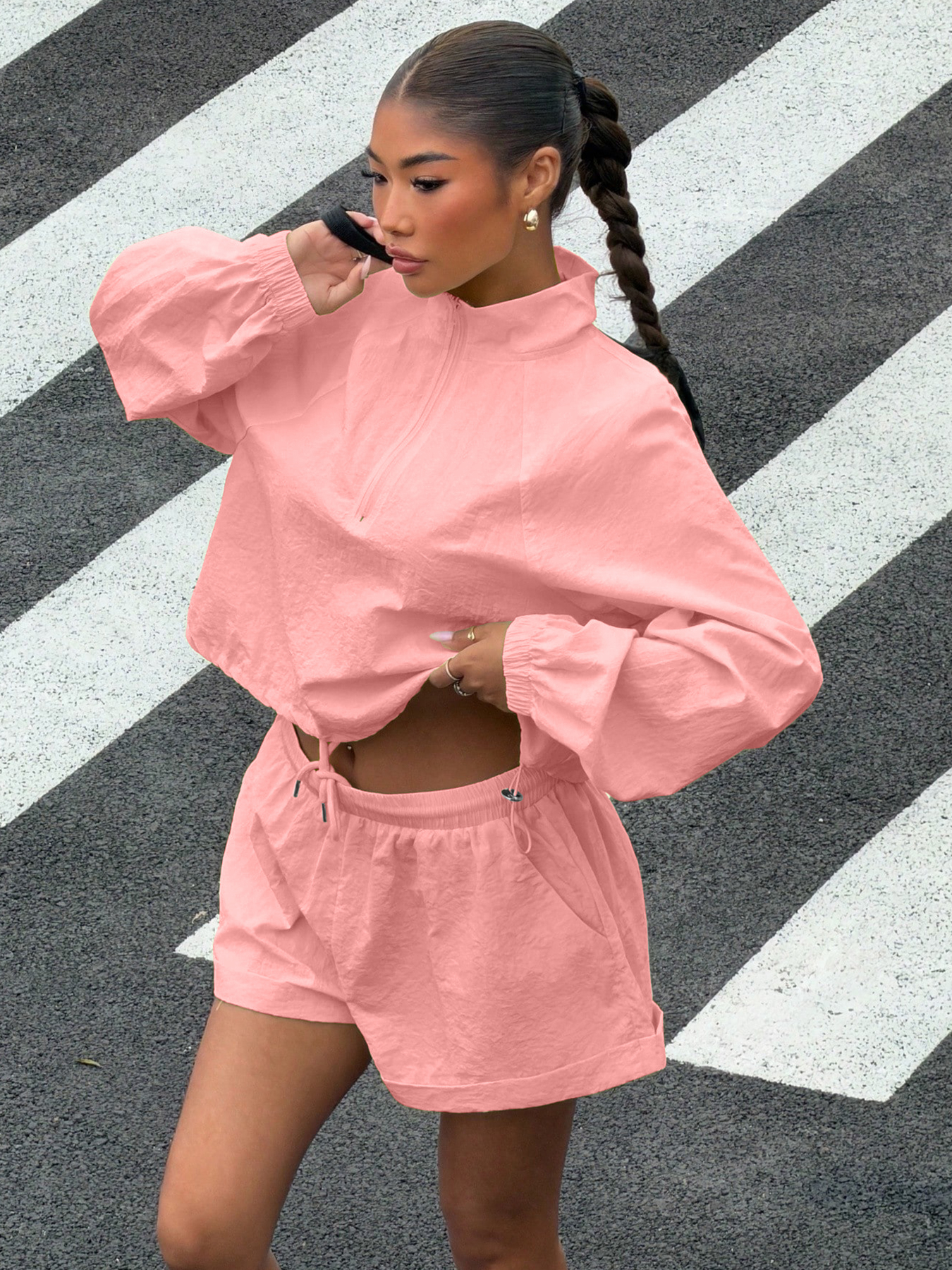 Ensemble de vêtements de sport pour femmes, couleurs vives, design à fermeture éclair, tenue de protection solaire, vêtements de fitness, ensemble de vêtements de sport confortables