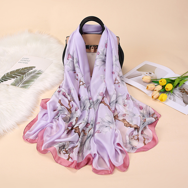 Foulard de Peinture à l'Huile pour Femme, Imprimé Abricots, Châles Enveloppants, Bandanas Longs, Hijab Étole, 180x90cm