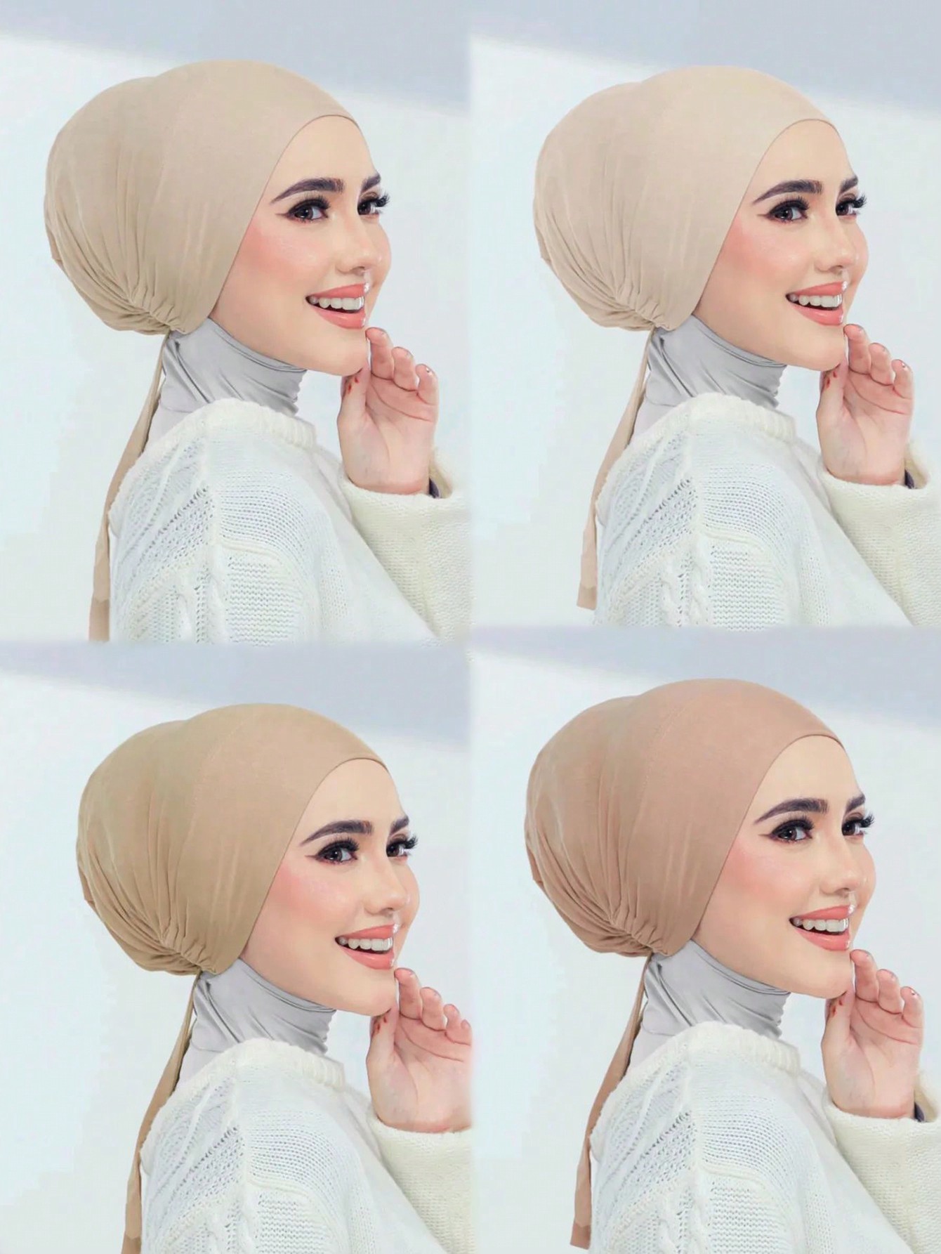 Bonnet sous-hijab ajustable en modal doux pour femmes musulmanes – Couvre-chef intérieur extensible et respirant, accessoire de prière