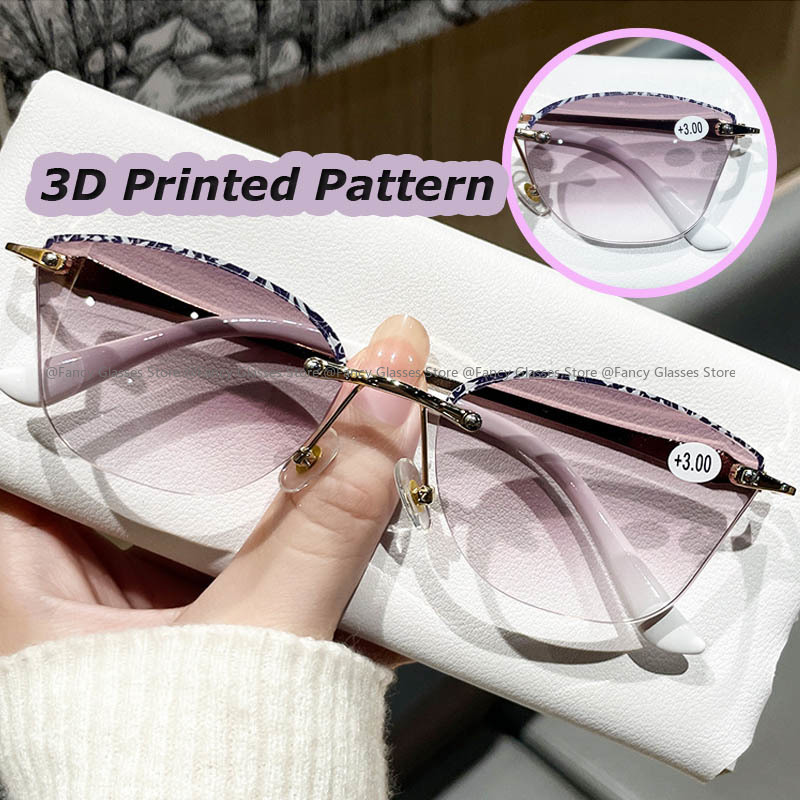 Lunettes de lecture au Design de luxe pour femmes et hommes, nouvelle tendance HD presbytie dames, motif imprimé en 3D, lunettes de vue lointaine à la mode