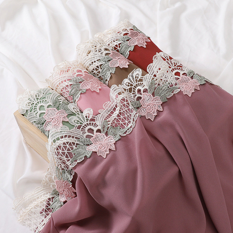 Abaya-Long châle en mousseline de soie perlée pour femme musulmane, hijab haut de gamme, dentelle brodée florale, écharpe ronde pour femme, turban islamique, nouveau, 70x175cm