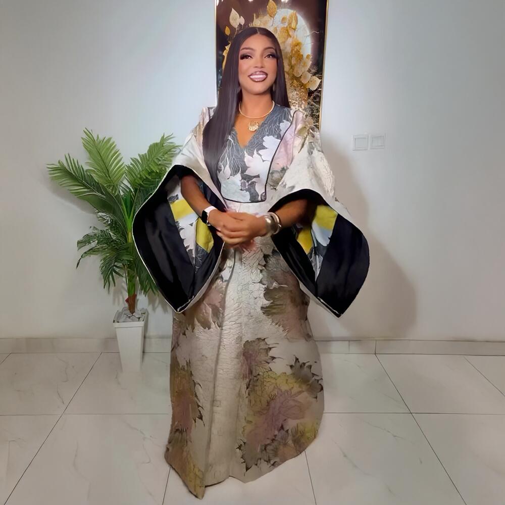 Robes Africaines Élégantes Femme 2025 – Robes de Luxe Turques pour Femme Africaine – Robes Africaines de Luxe pour Femme avec Foulard