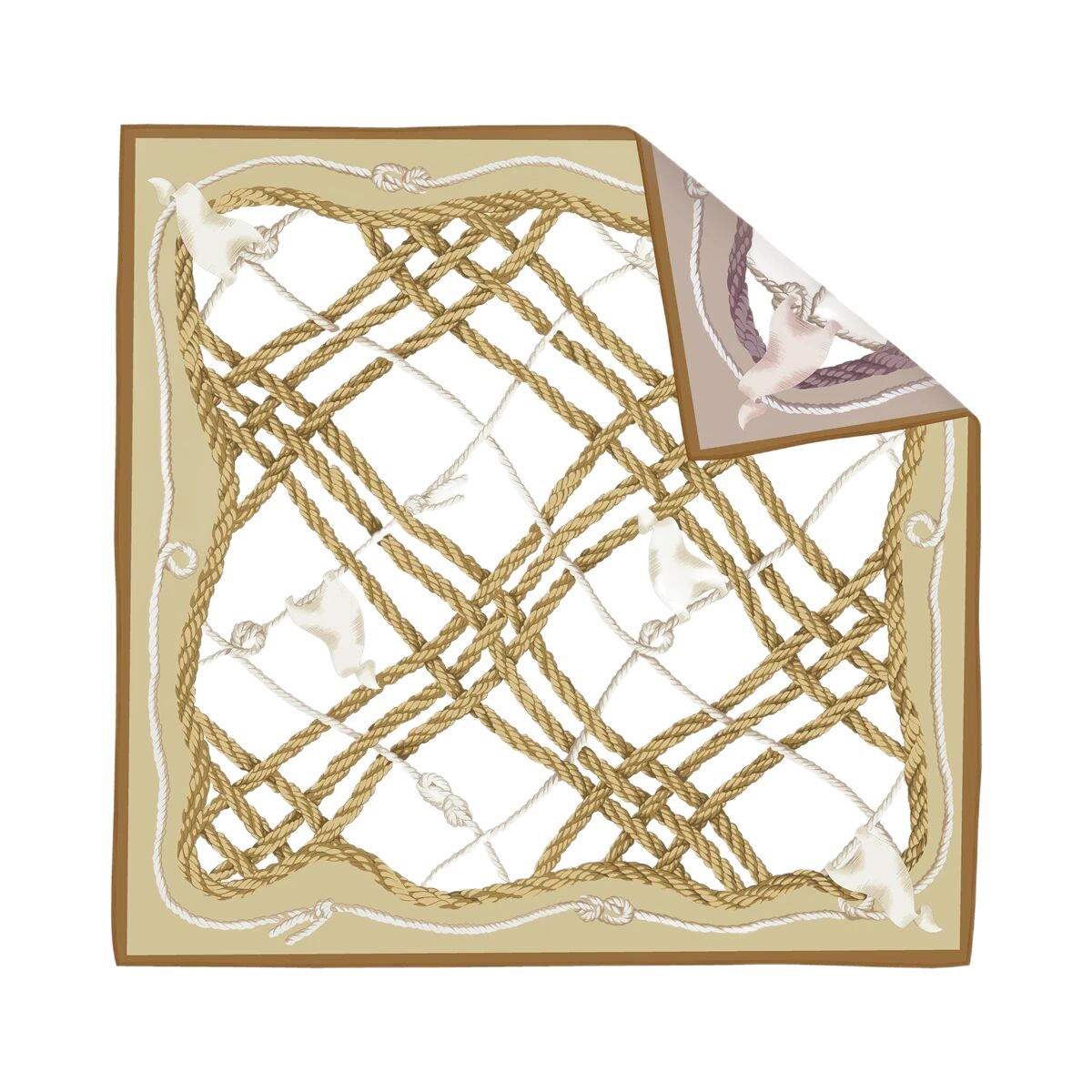 Écharpe en soie double face bicolore 90×90cm à chevrons, ourlet roulotté à la main, mode polyvalente