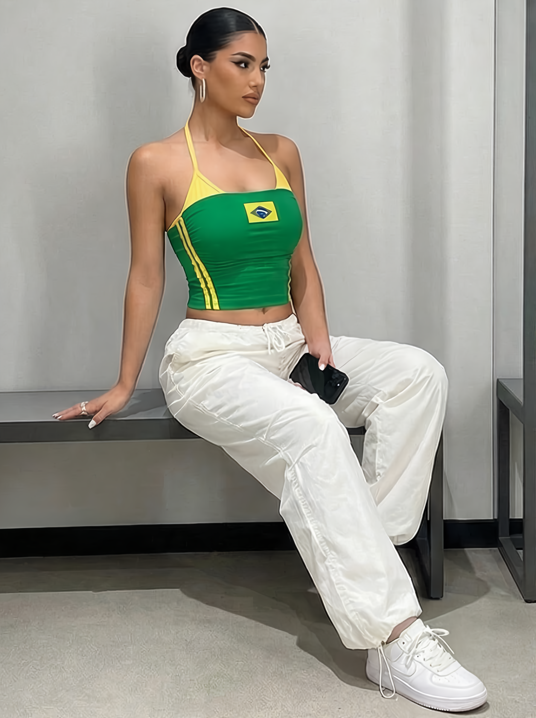 Gilet court pour femme, gilet à bretelles spaghetti.