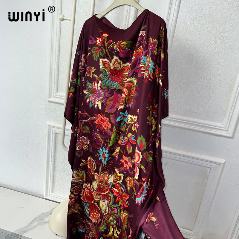 Robes africaines WINYI pour femmes, mode bohème, kaftan imprimé, robe maxi de plage, abaya Dubaï pour femmes musulmanes, robes de soirée 2024