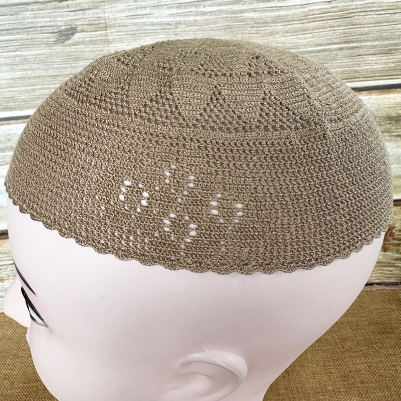 Chapeaux africains pour hommes, tricotés, décontractés, respirants, béret de prière du Ramadan, casquette de Melon de rue, bonnets Kufi noirs pour hommes islamiques
