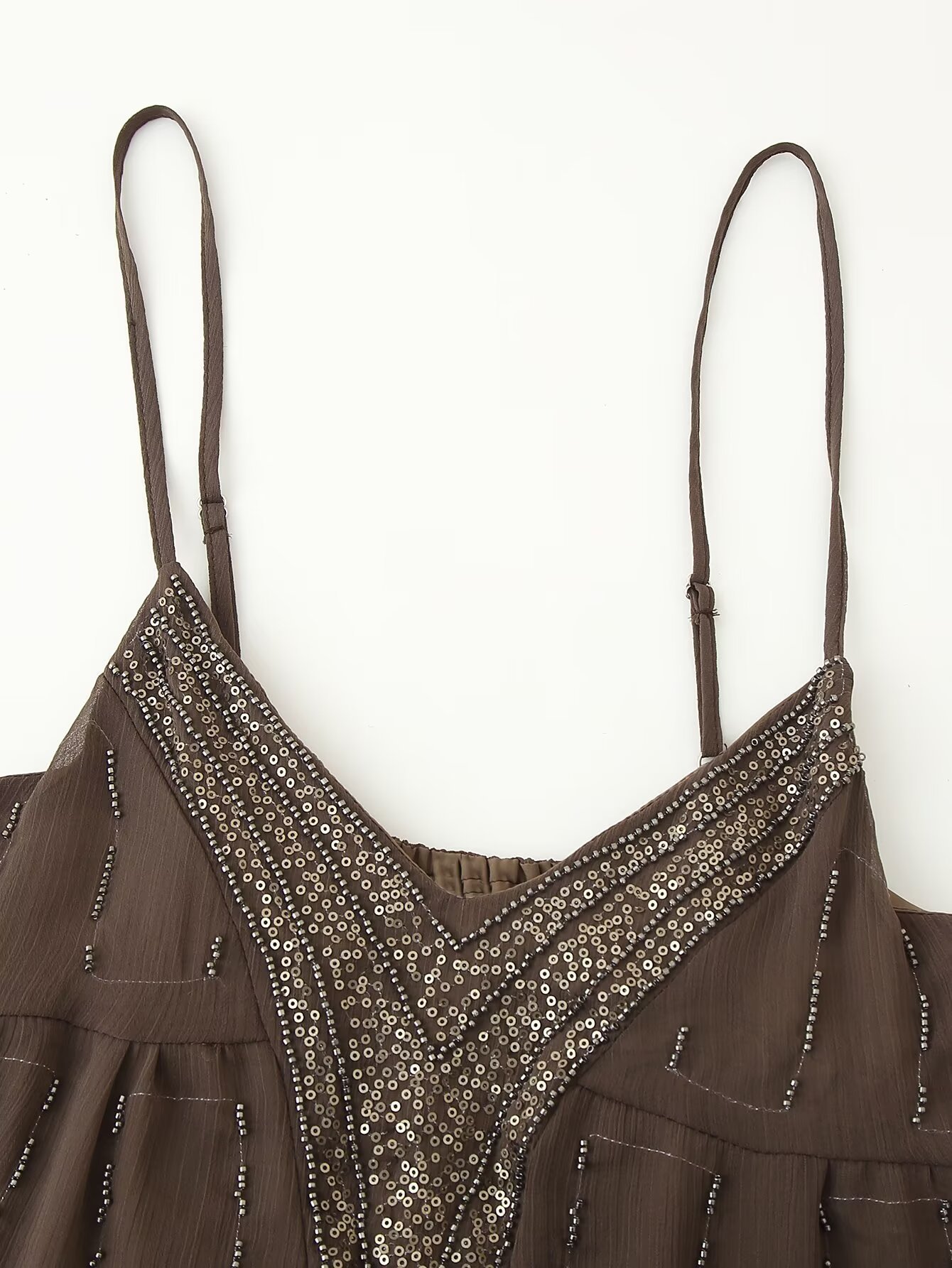Robes mini bohèmes de plage à paillettes et broderies pour femmes, style vintage, col en V, sans manches, à bretelles, robe d'été, vestidos, robe trapèze