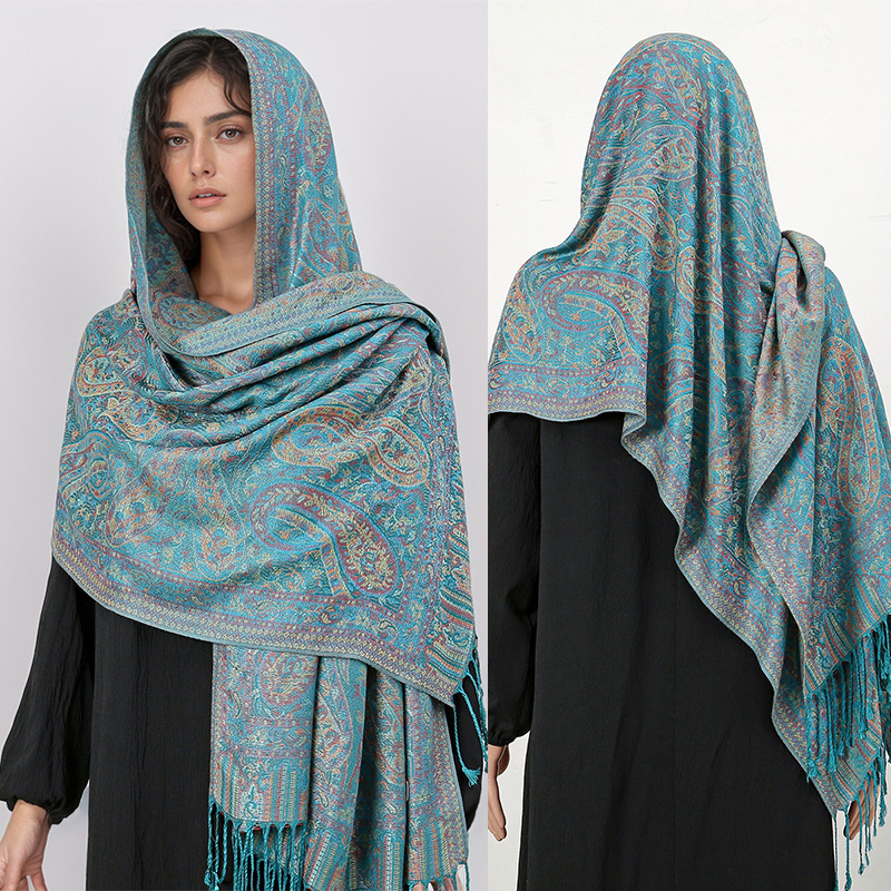Bohême Pashmina Hijab écharpe longue musulmane cachemire châle femme Foulard doux Turban bandeau pour femmes bandeau marque de luxe
