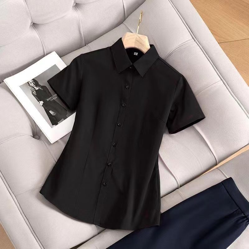 Chemisier Élégant et Tendance pour Femme : Nouvelle Collection Été, Manches Courtes, Boutons, Coupe Slim, Style Vintage et Basique