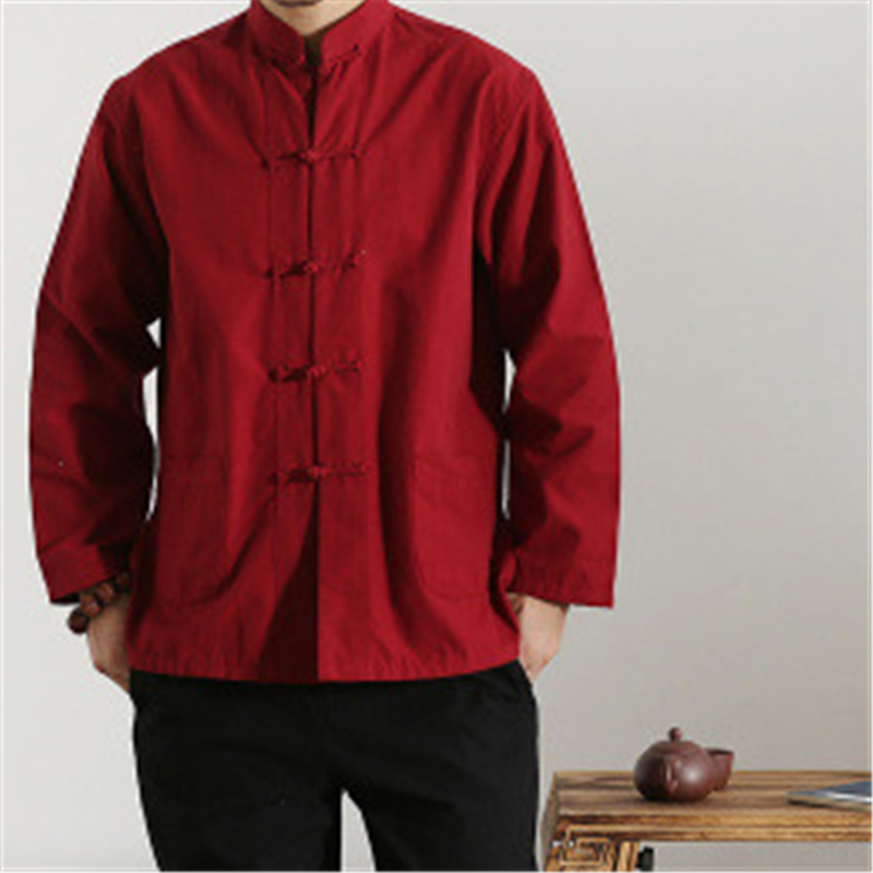 Veste de style chinois à col mandarin pour hommes, uniforme de chapelle Tai, Hanfu Kung Fu, vêtements traditionnels chinois pour hommes, haut rétro, chemisier Qipao