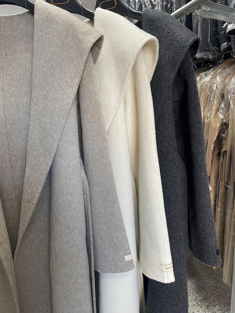 Manteau en laine et cachemire Double face à capuche pour femme, mi-long, automne/hiver, nouveau manteau coréen en laine, grande taille