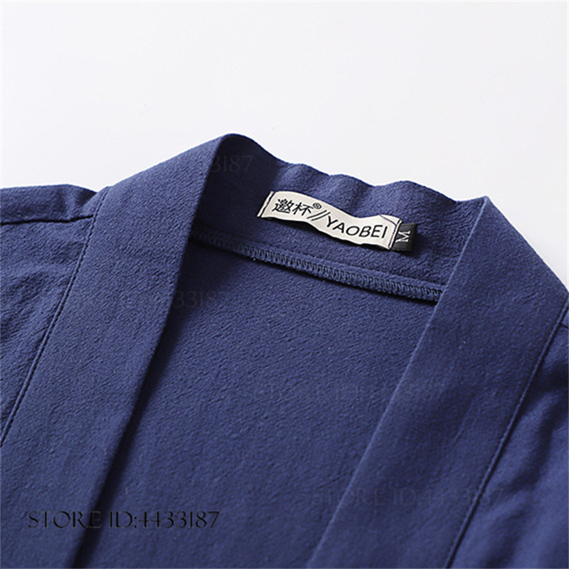 Kimono traditionnel japonais, Cardigan Yukata, Haori, veste de cape pour hommes, manteau vintage en coton et lin, costume Hanfu, costume de samouraï Harajuku