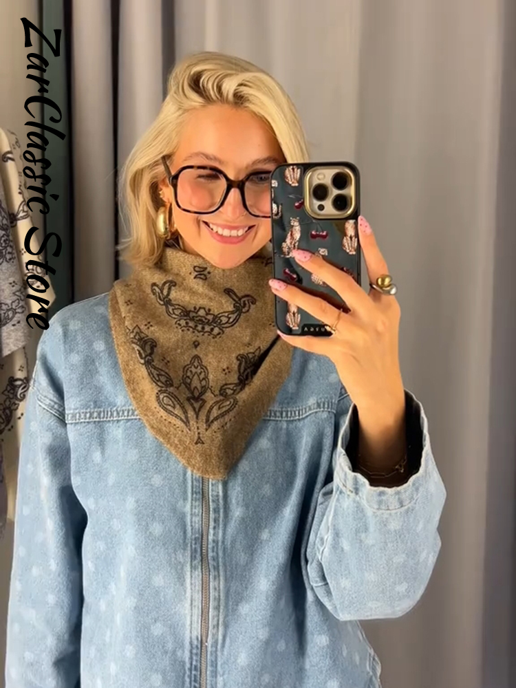 Écharpe tricotée pour femme à imprimé paisley vintage, châle décontracté élégant pour l'automne et l'hiver, nouvelles écharpes chics tendance 2026