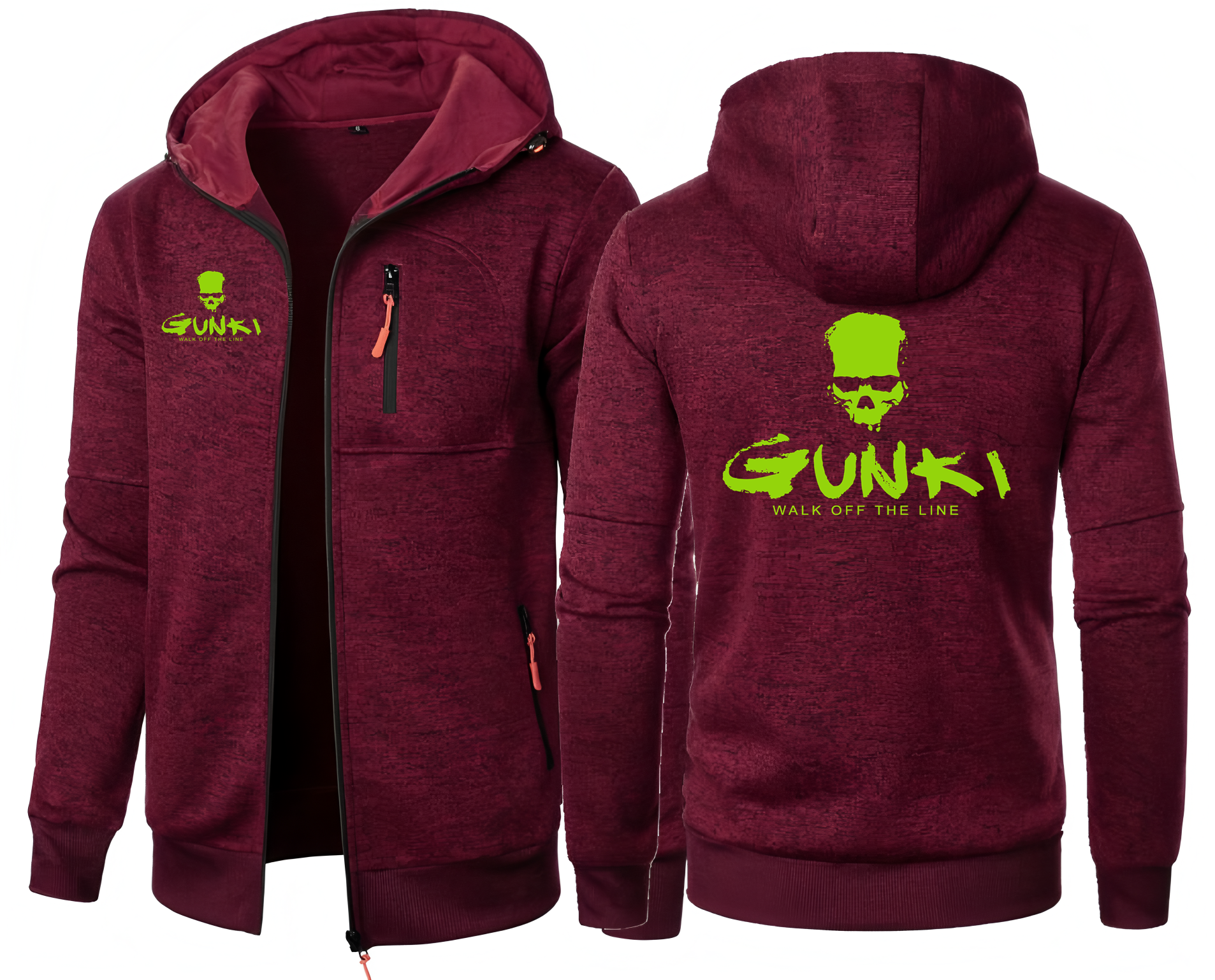 Gunki Love Fishing marque hommes manteaux à capuche décontracté sweat à capuche avec fermeture éclair hommes vêtements de sport coupe ajustée veste décontractée