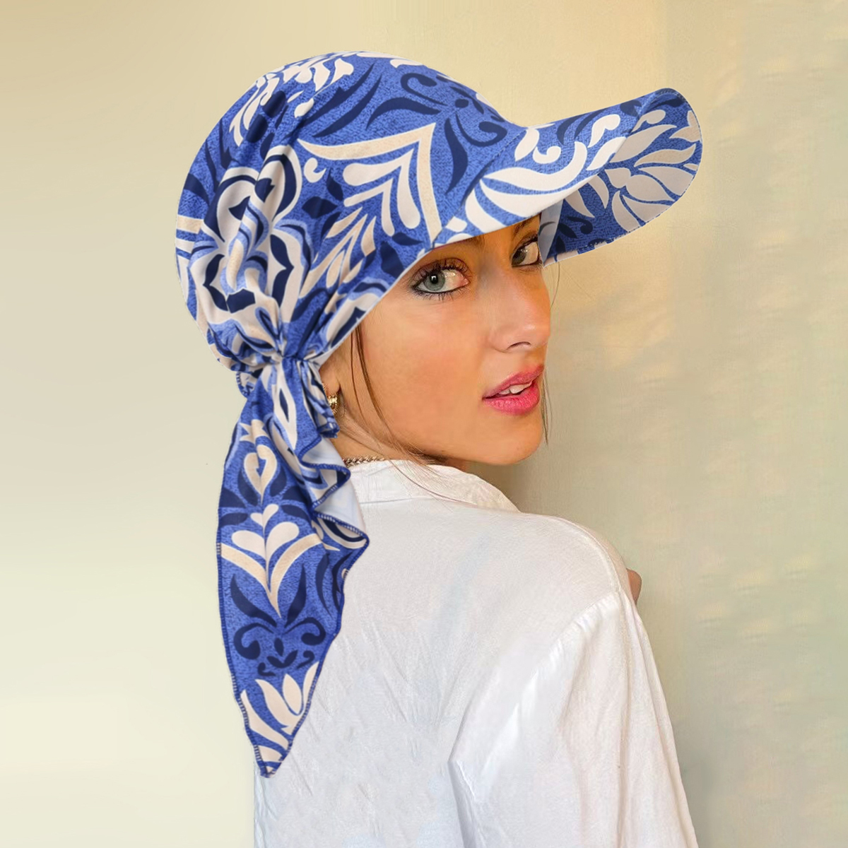 Nouveau 2026 Hijab Turban Imprimé Musulman pour Femme, Casquette de Baseball avec Visière, Chapeau de Soleil, Foulard, Bandana