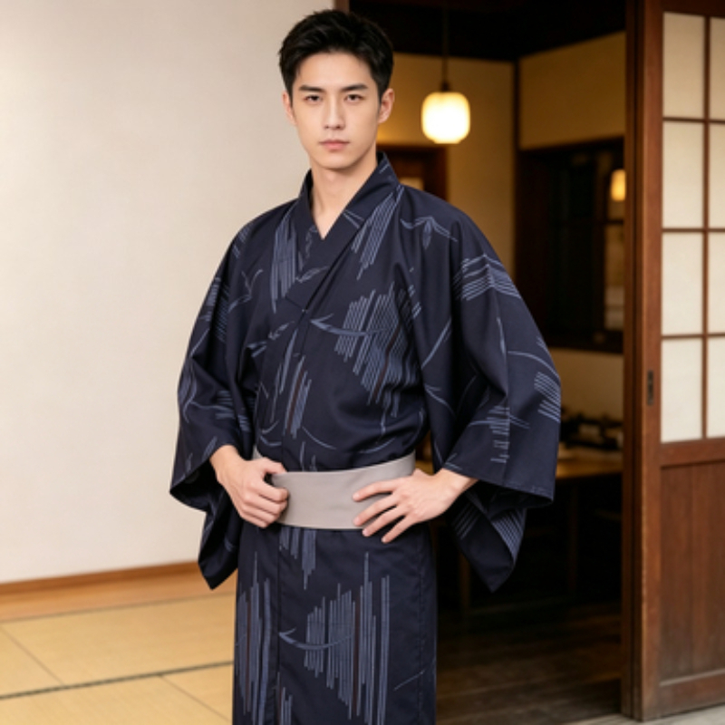 Robe kimono Yukata japonaise pour hommes, vêtements de style samouraï, adaptés aux séances en studio photo, aux jeux thématiques et aux jeux de rôle en soirée