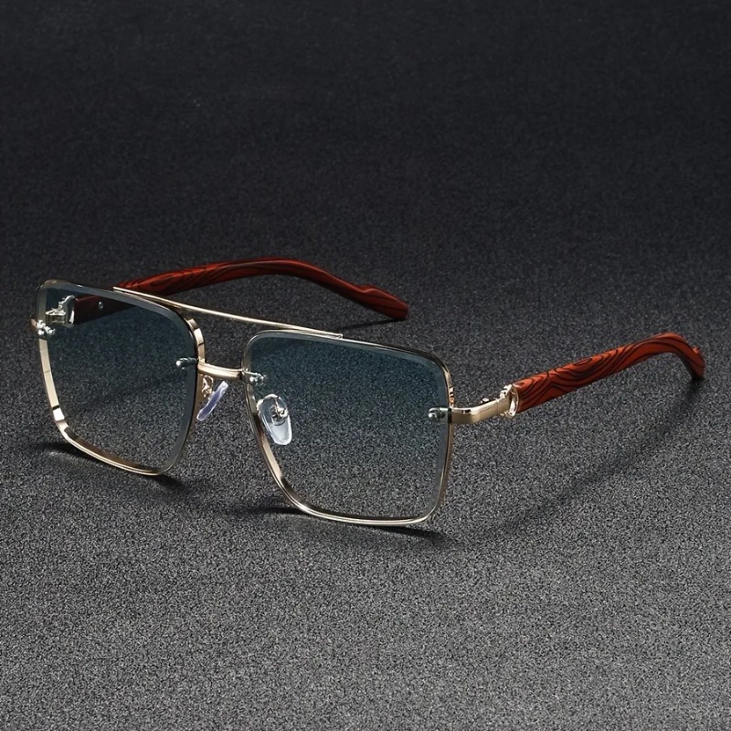 Lunettes de soleil carrées de luxe pour hommes, nouvelles lunettes de créateur vintage en bois, lunettes de mode pour femmes, lunettes dégradées pour les vacances