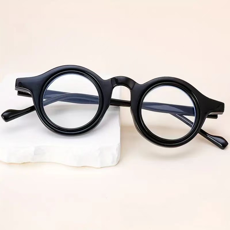 Lunettes de lecture Anti-lumière bleue pour femmes, avec cadre circulaire rétro épais haute définition, pour personnes d'âge moyen et âgées