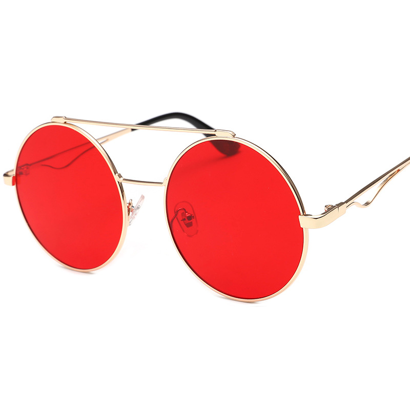 Lunettes de soleil de forme ronde pour femmes et hommes, élégantes, à Double pont, pour la conduite et les voyages