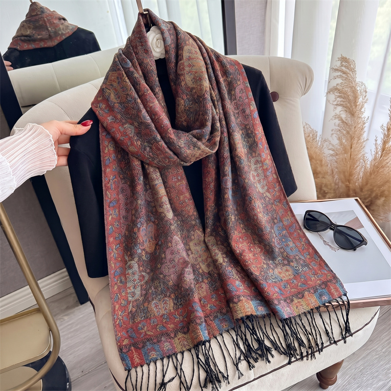 Nouvelles Écharpes de Luxe en Cachemire pour Femme Automne-Hiver, Imprimé Paisley, Chaudes, en Pashmina, Poncho, Châle Épais Tendance, Foulard, Bufanda