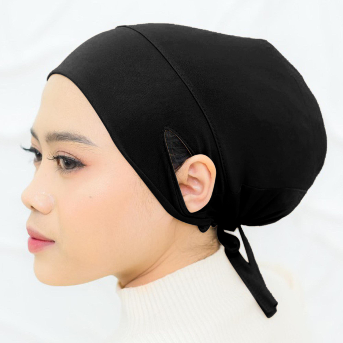 Casquettes Hijab musulmanes pour femmes, couleur unie, cordon de serrage suspendu, tête enveloppante d'oreille, Turban indien, Bonnet de coiffure à la mode, casquette de chimiothérapie
