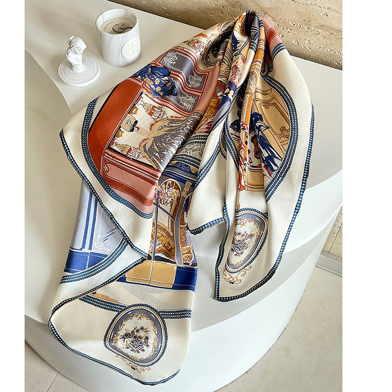 2025 mode imprimé 100% foulard en soie foulard cravate 88x88CM