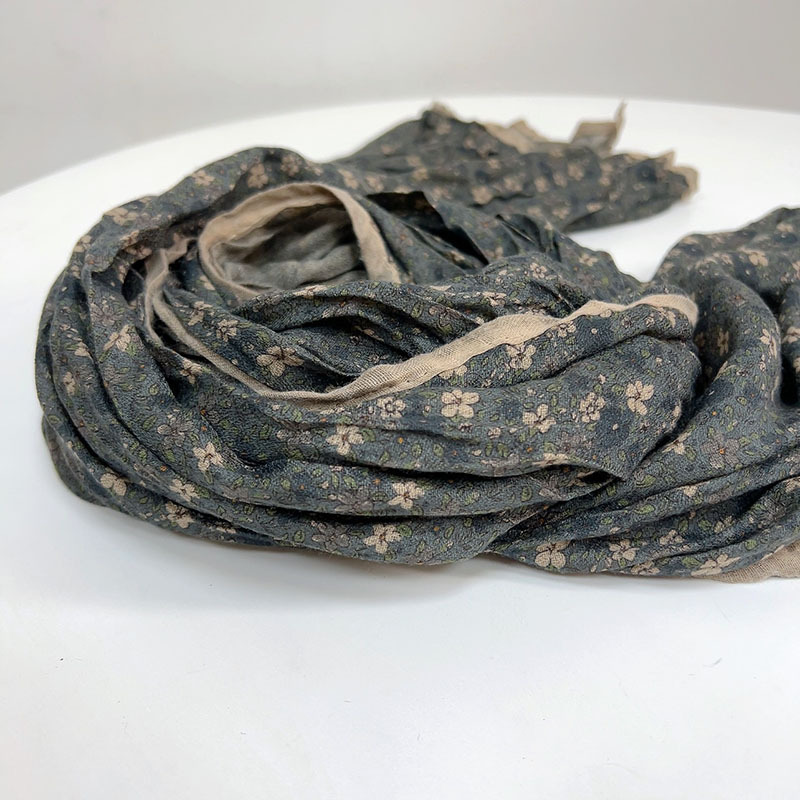 Écharpe rétro en coton coréen pour femme, châle fin et respirant, écharpe florale, mode féminine, printemps et automne, nouveau