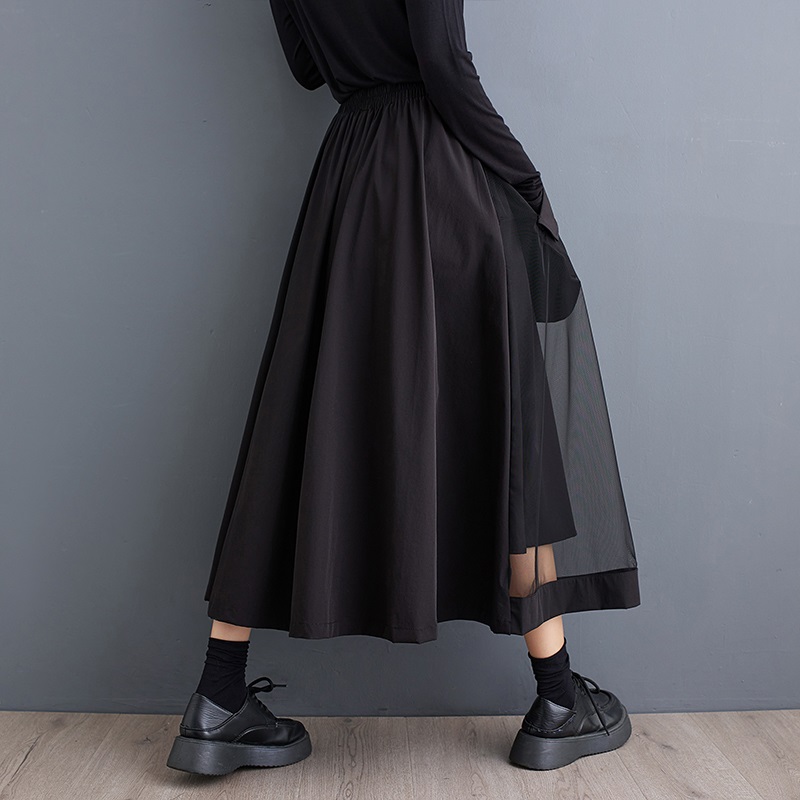 Maille surdimensionnée vintage élastique taille haute printemps été automne décontracté ample longue pour femme jupes femmes 2025 jupe vêtements